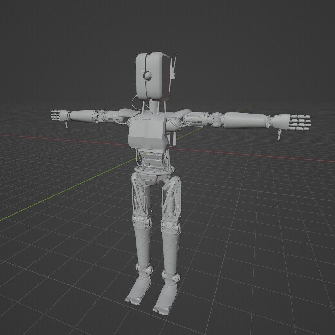 Sci-Fi Robot SCAER Rigged 3D Model 3D model_7