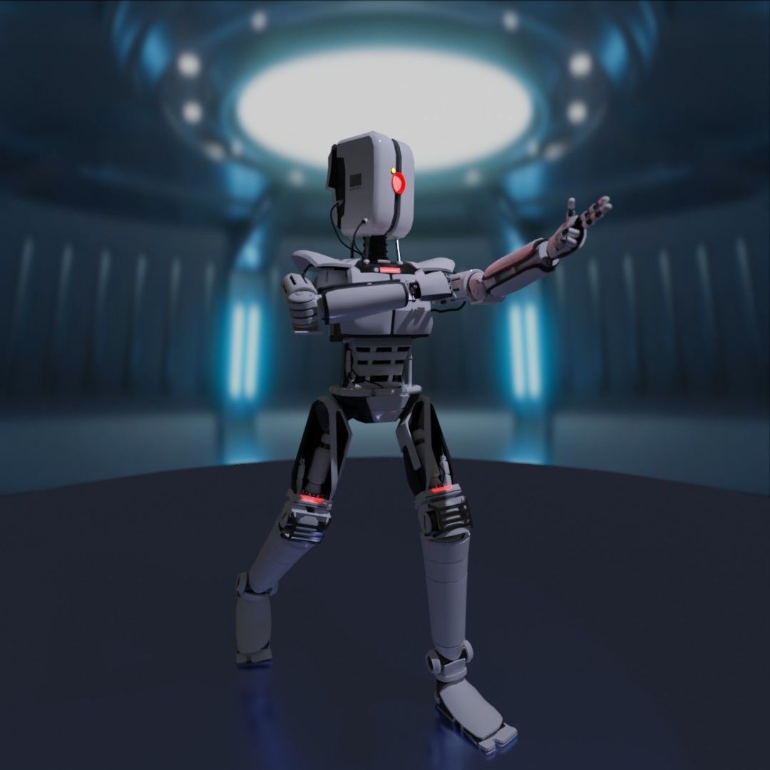 Sci-Fi Robot SCAER Rigged 3D Model 3D model_3