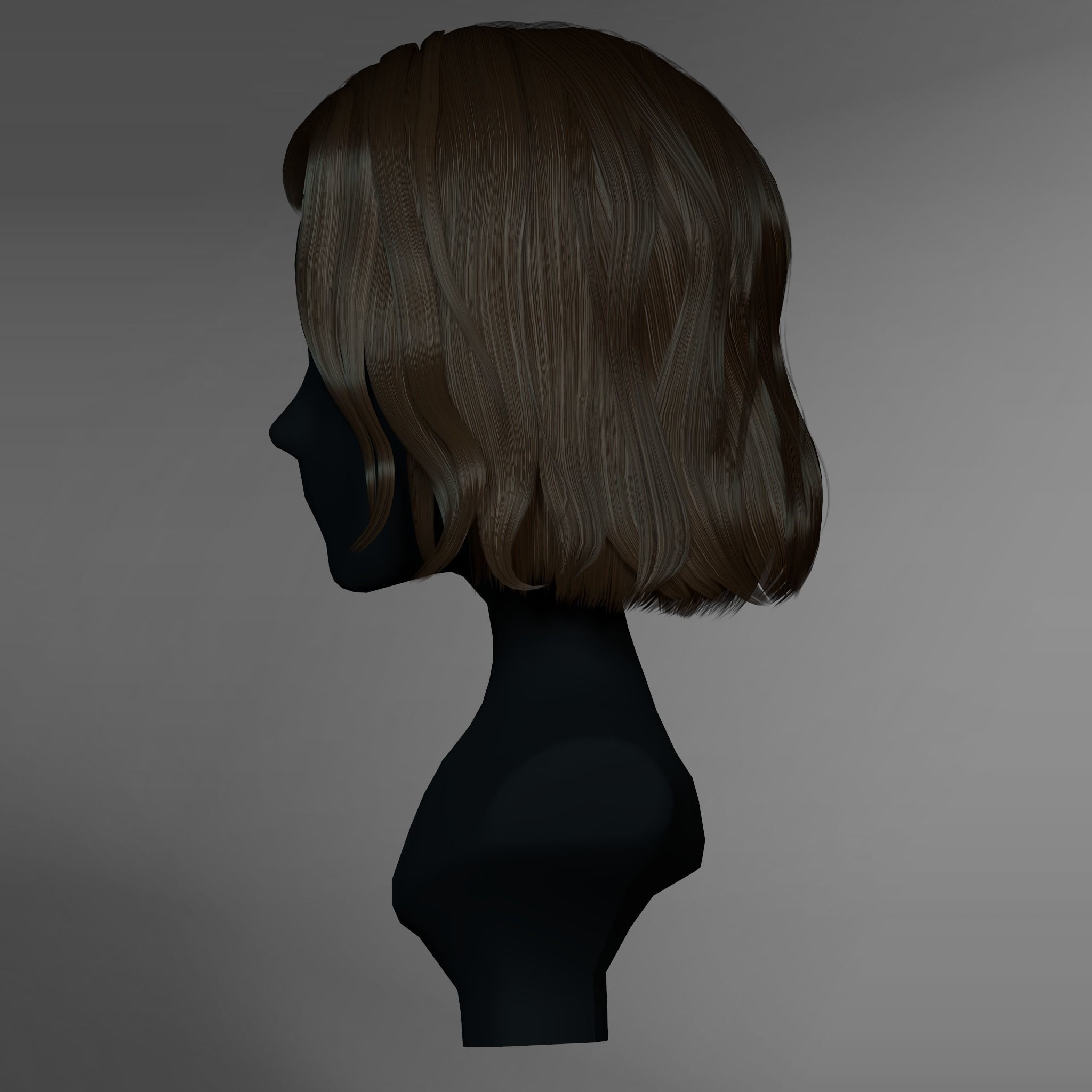 Game Hair - Female Hairstyle V4 Low-poly 3D model_9