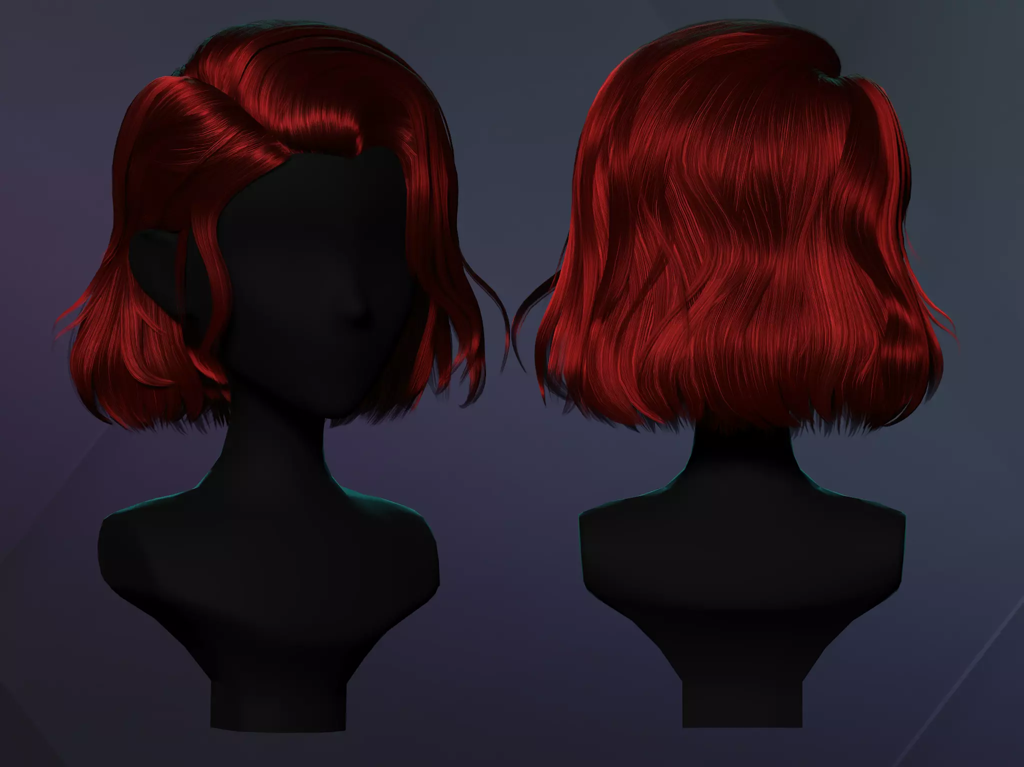 Game Hair - Female Hairstyle V4 Low-poly 3D model_0