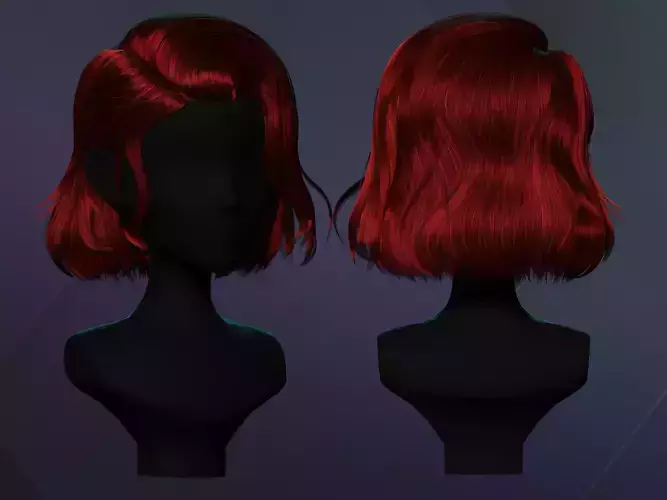 Game Hair - Female Hairstyle V4 Low-poly 3D model