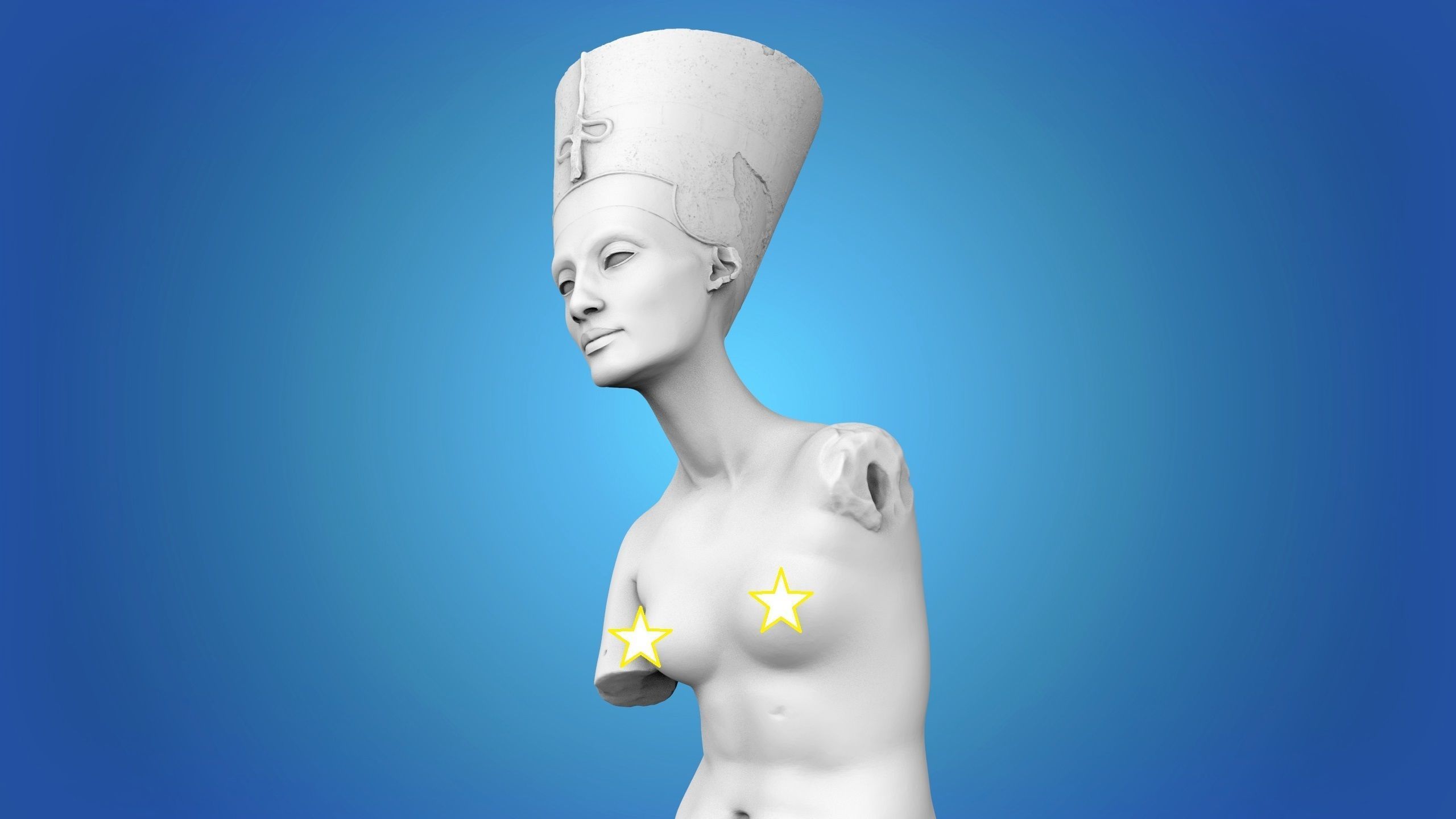 Venus de Milo with the head of Nefertiti 3D print model_5