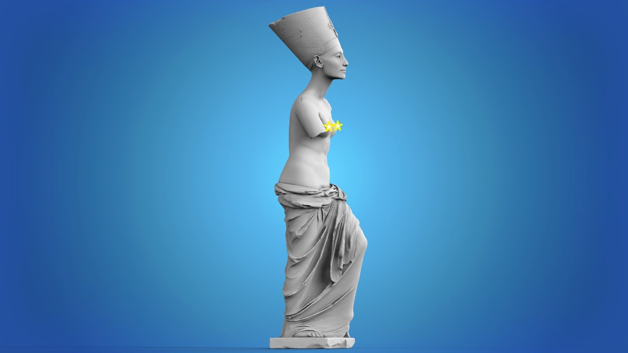 Venus de Milo with the head of Nefertiti 3D print model_4