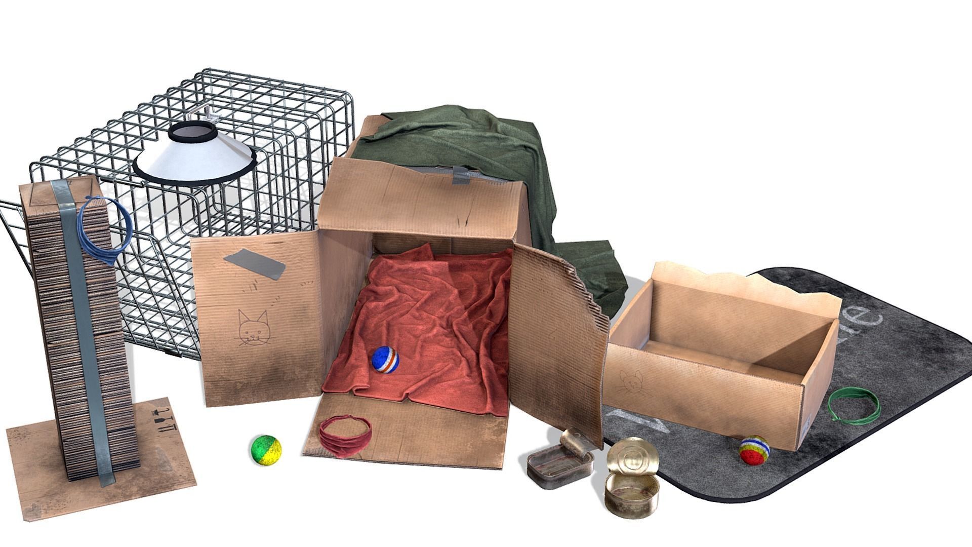 Cats -Stray Low-poly 3D model_18