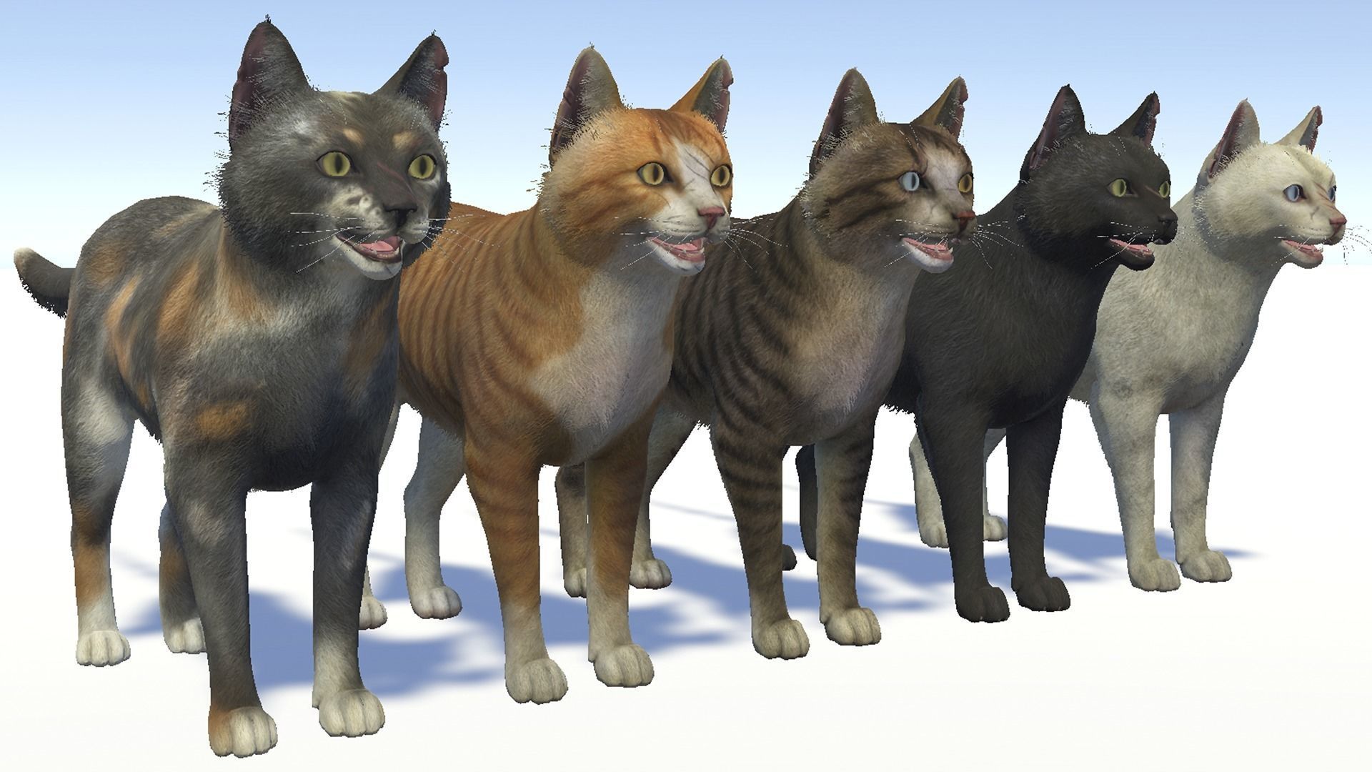 Cats -Stray Low-poly 3D model_5