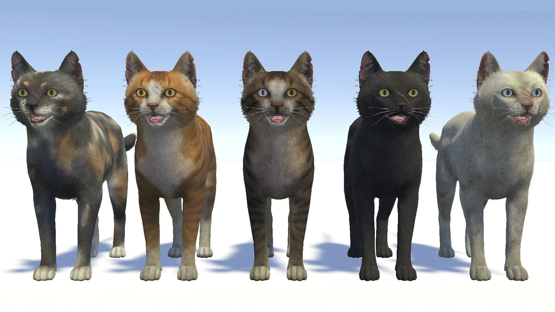 Cats -Stray Low-poly 3D model_9