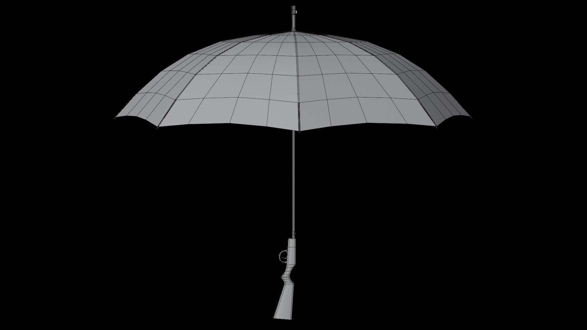 Umbrella gun Low-poly 3D model_12