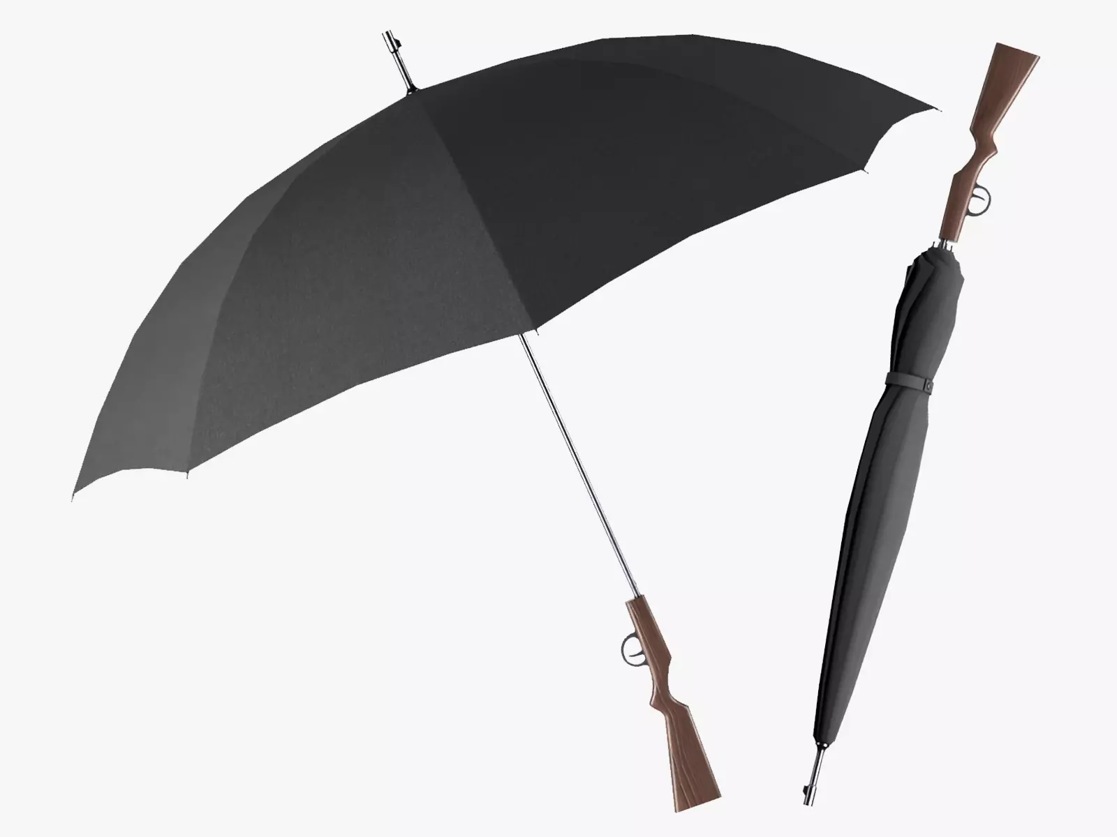 Umbrella gun Low-poly 3D model_0