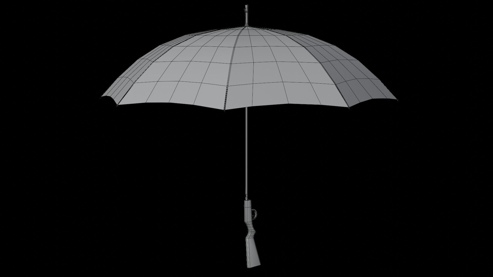 Umbrella gun Low-poly 3D model_13