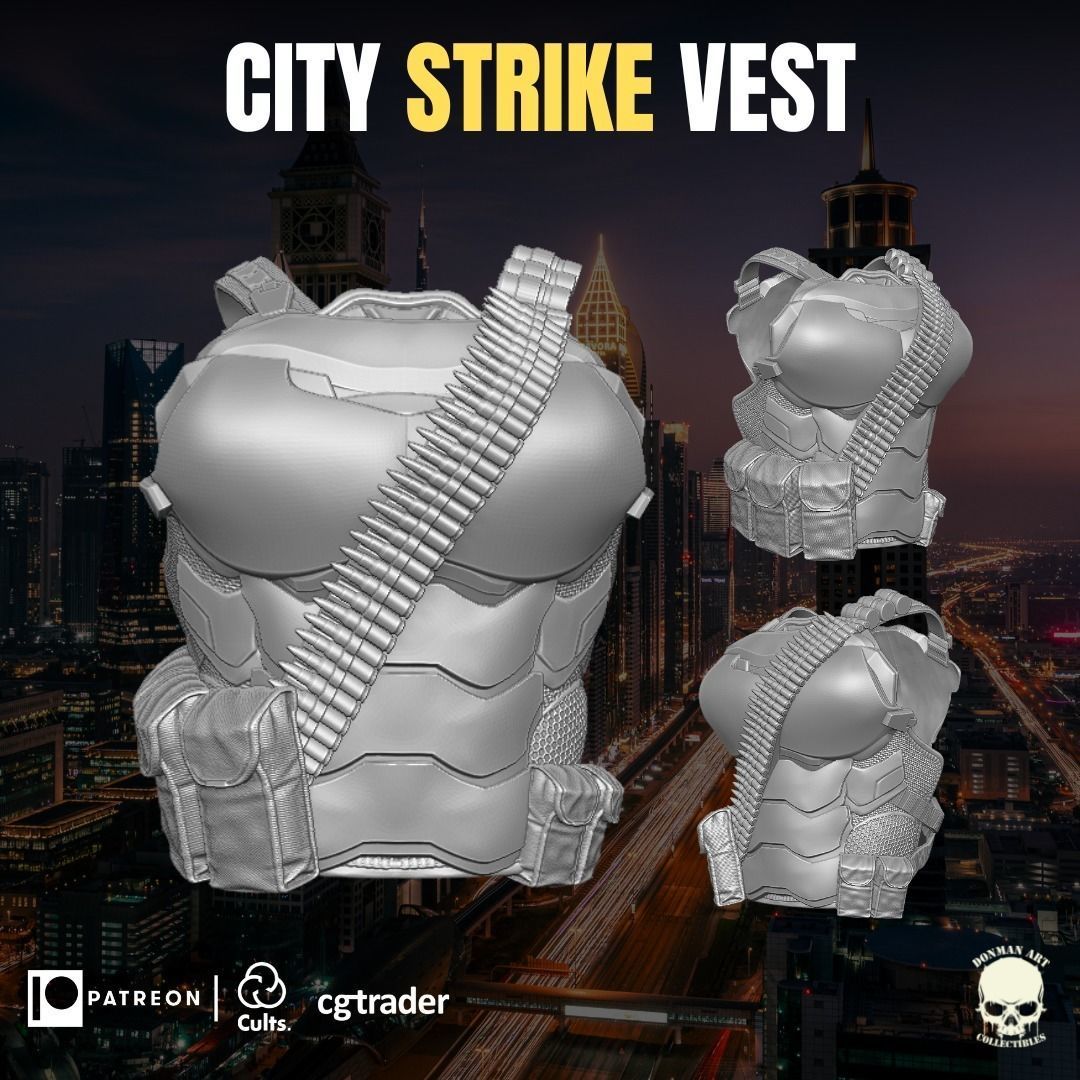 City Strike Vest 3D printable File for Action Figures 3D print model_23