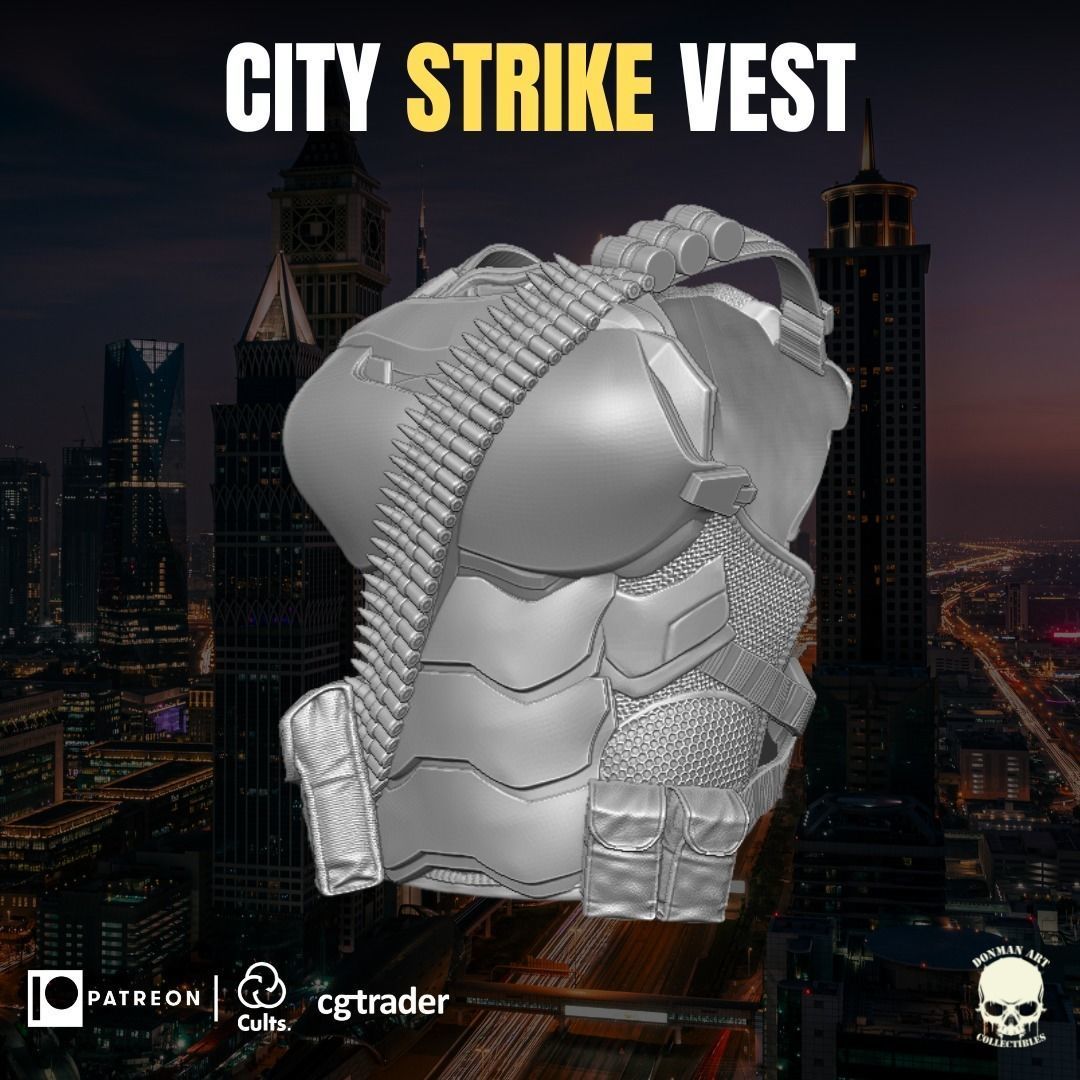 City Strike Vest 3D printable File for Action Figures 3D print model_15