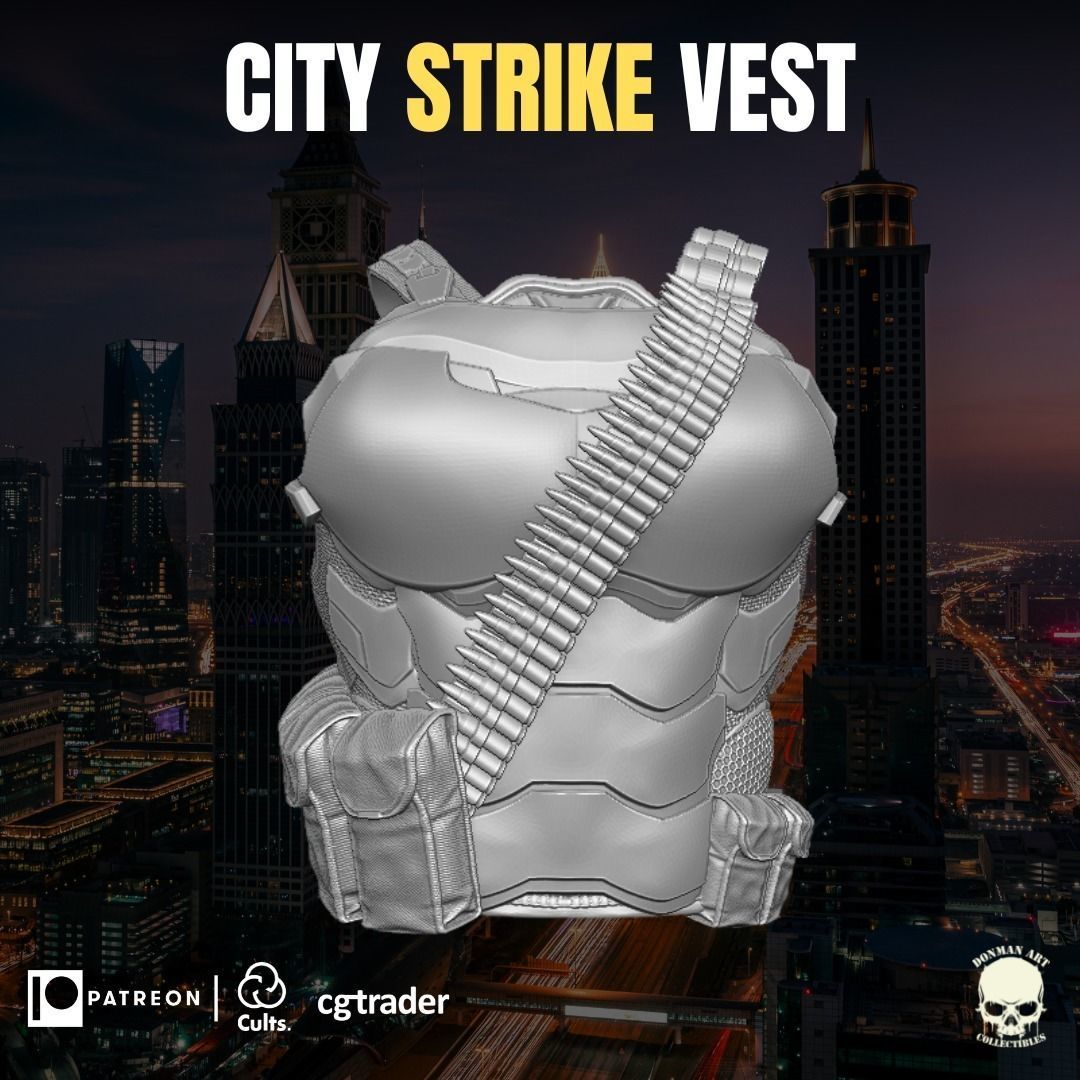 City Strike Vest 3D printable File for Action Figures 3D print model_9