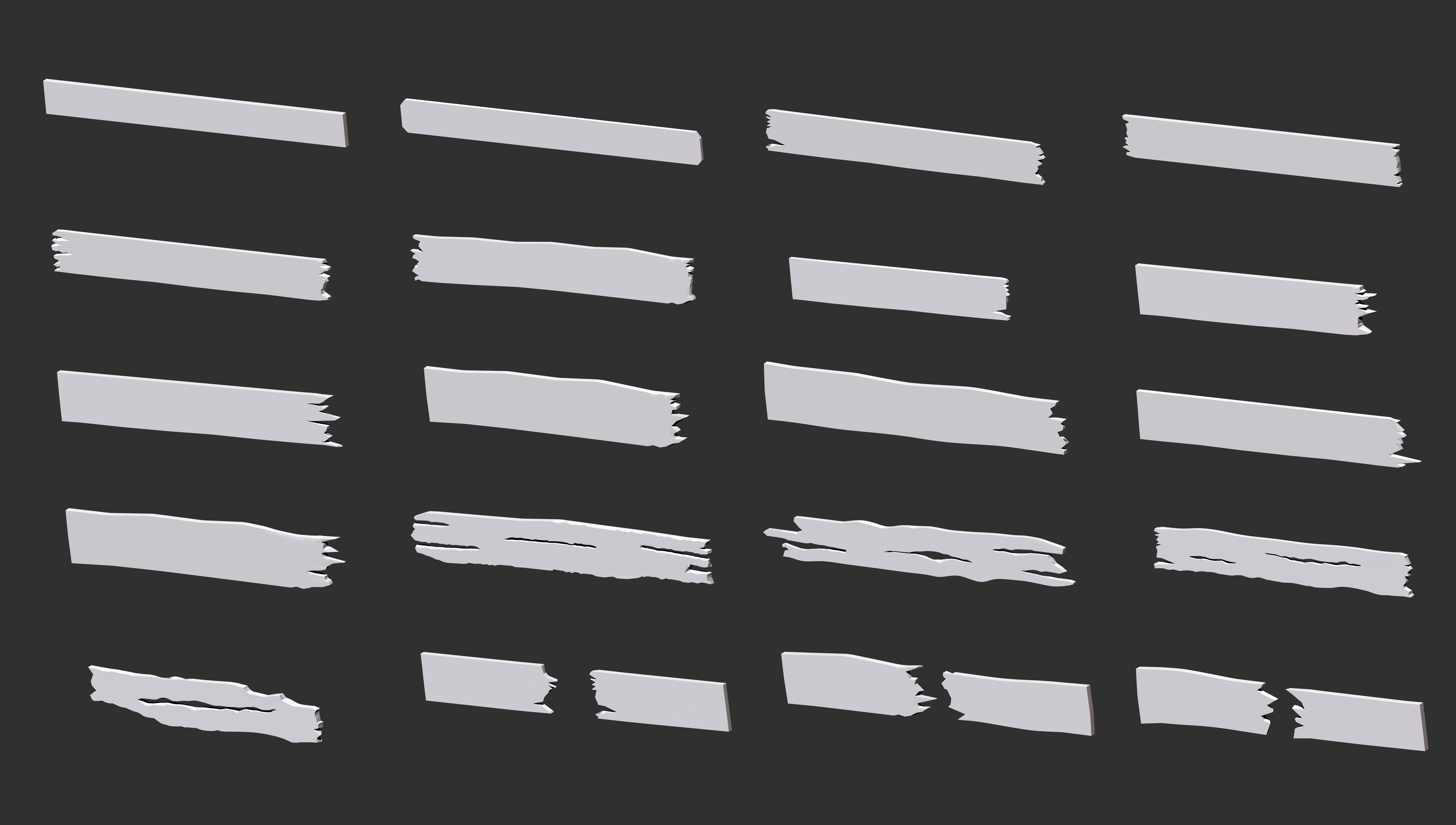 300 Low poly wooden shed house parts kitbash Zbrush IMM 3D model_1