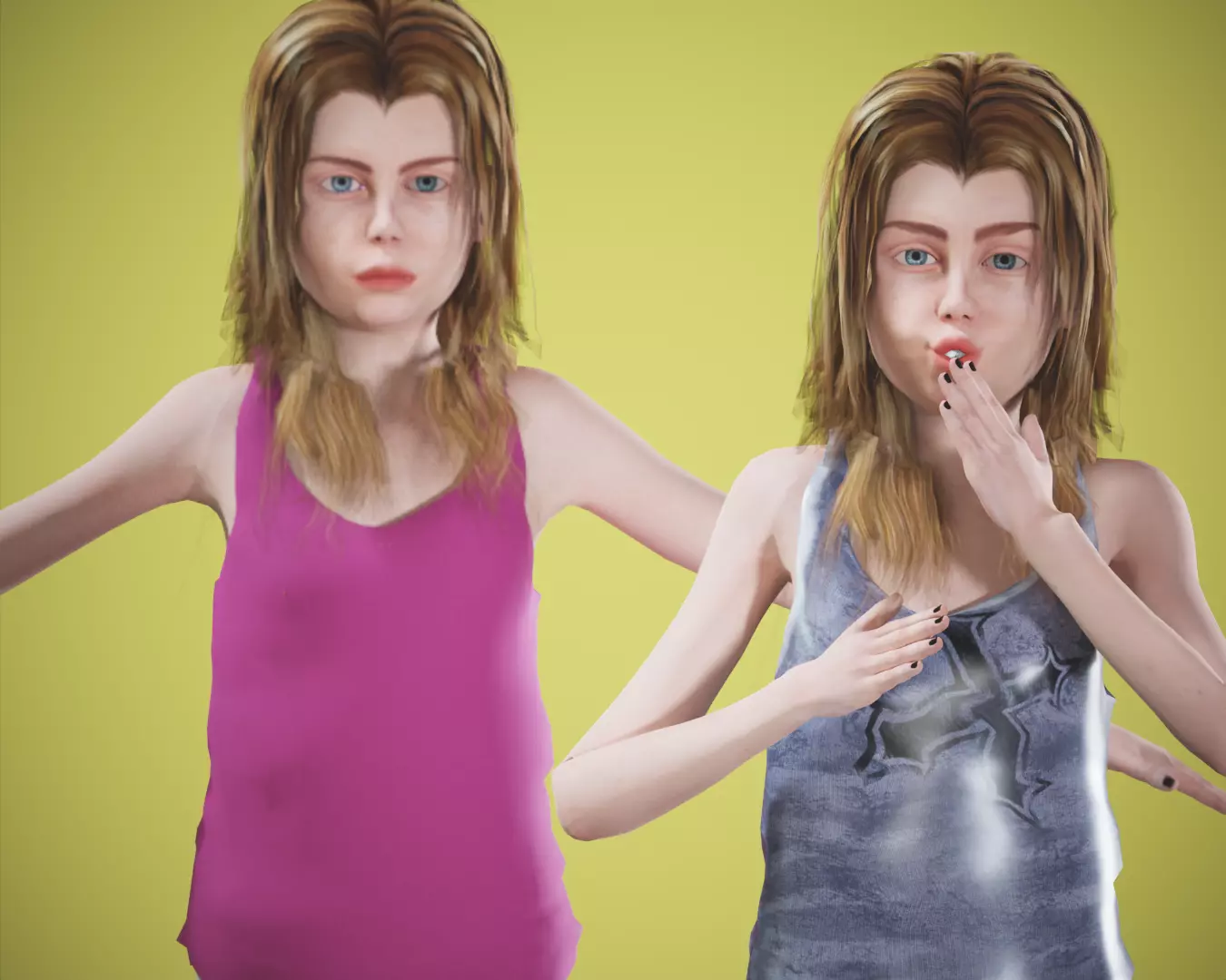game rigged girl Free low-poly 3D model