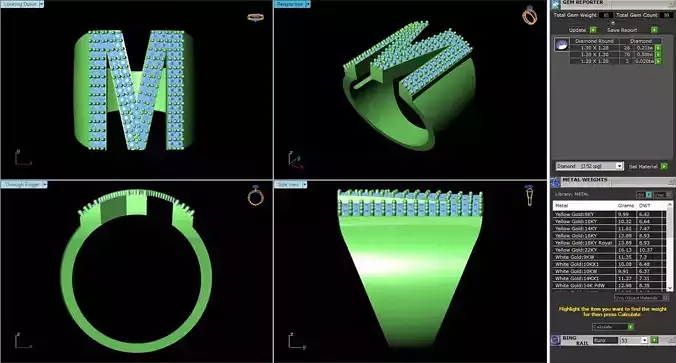 MCD-126 ring with letter m