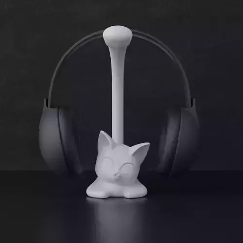 Cat headphone stand 3D print model