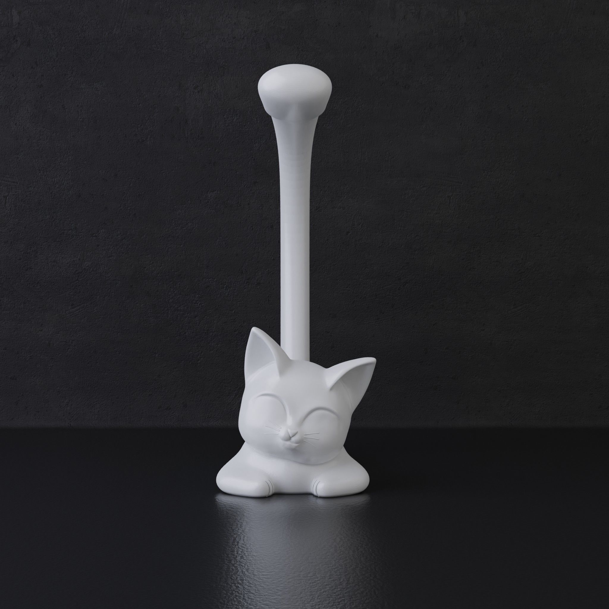 Cat headphone stand 3D print model_3
