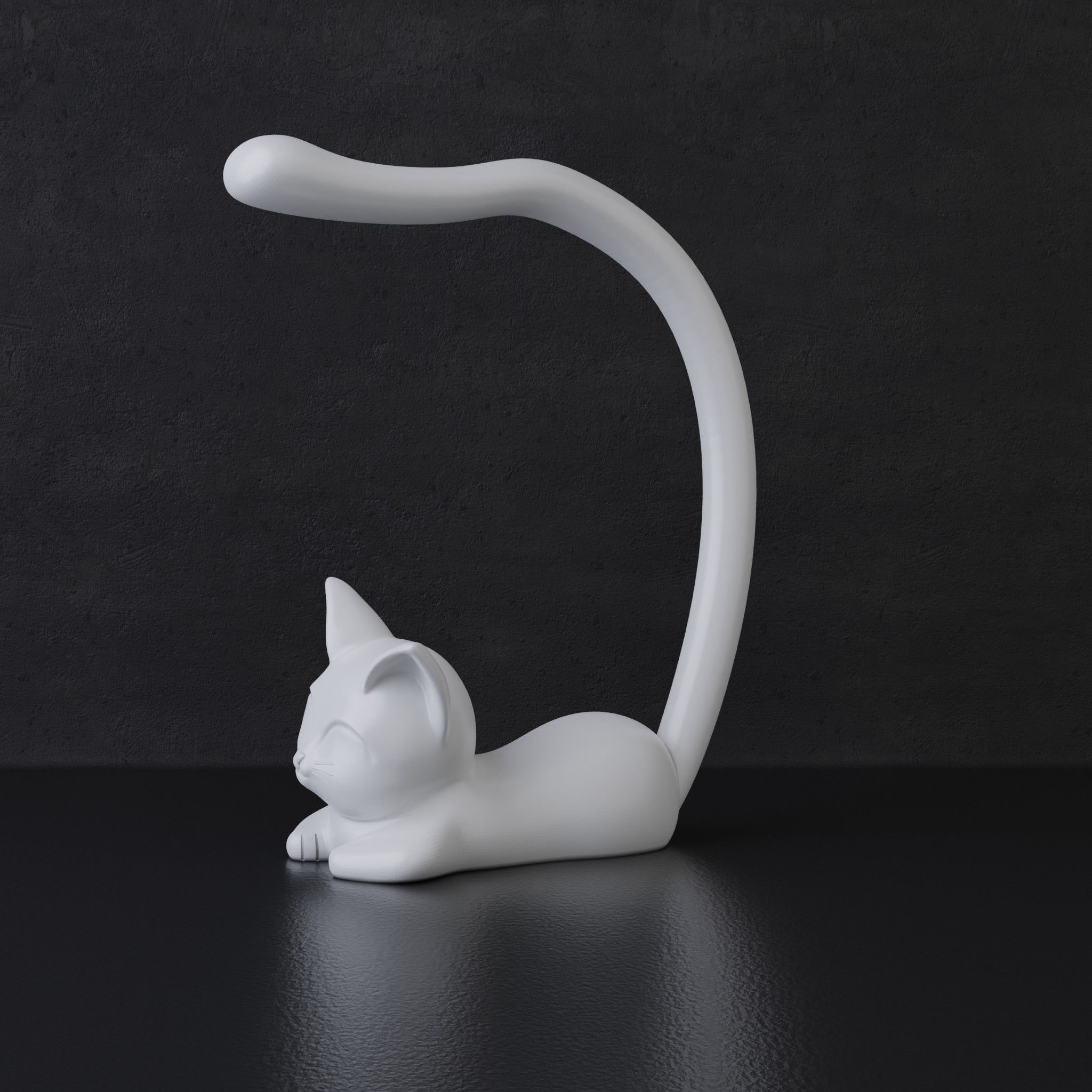 Cat headphone stand 3D print model_1