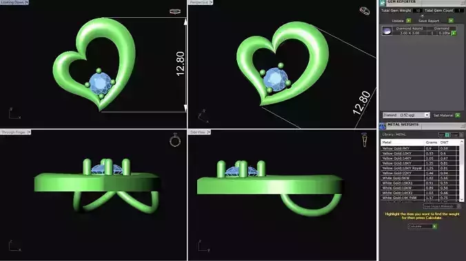 MCD-114 heart shaped ring