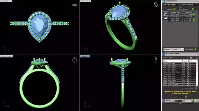 MCD-102 pear shaped engagement ring