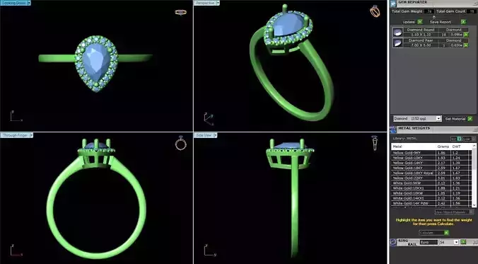 MCD-098 pear shaped engagement ring