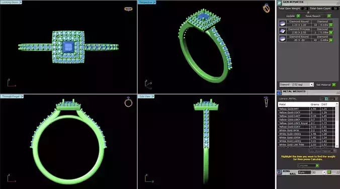 MCD-097 engagement ring with diamonds