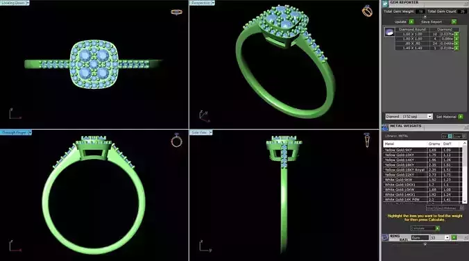 MCD-095 engagement ring with diamonds