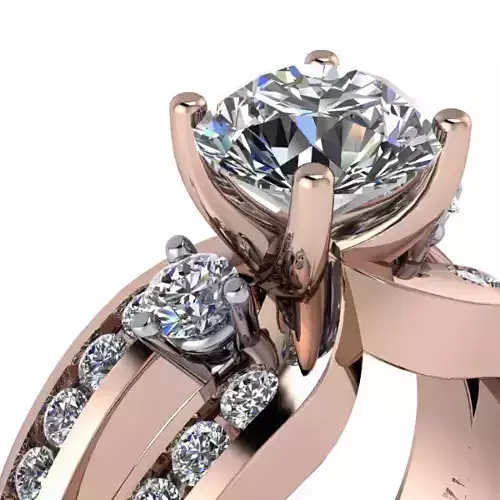 Contemporary Split modern bridal wedding band set