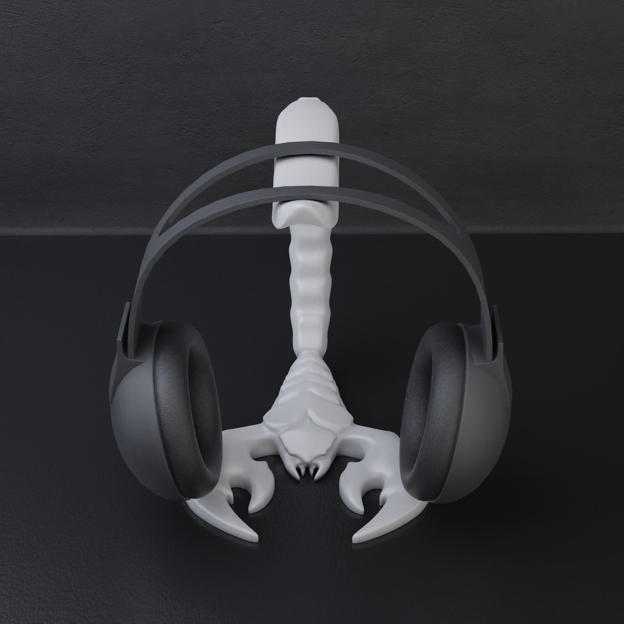 Scorpion headphone stand 3D print model_3