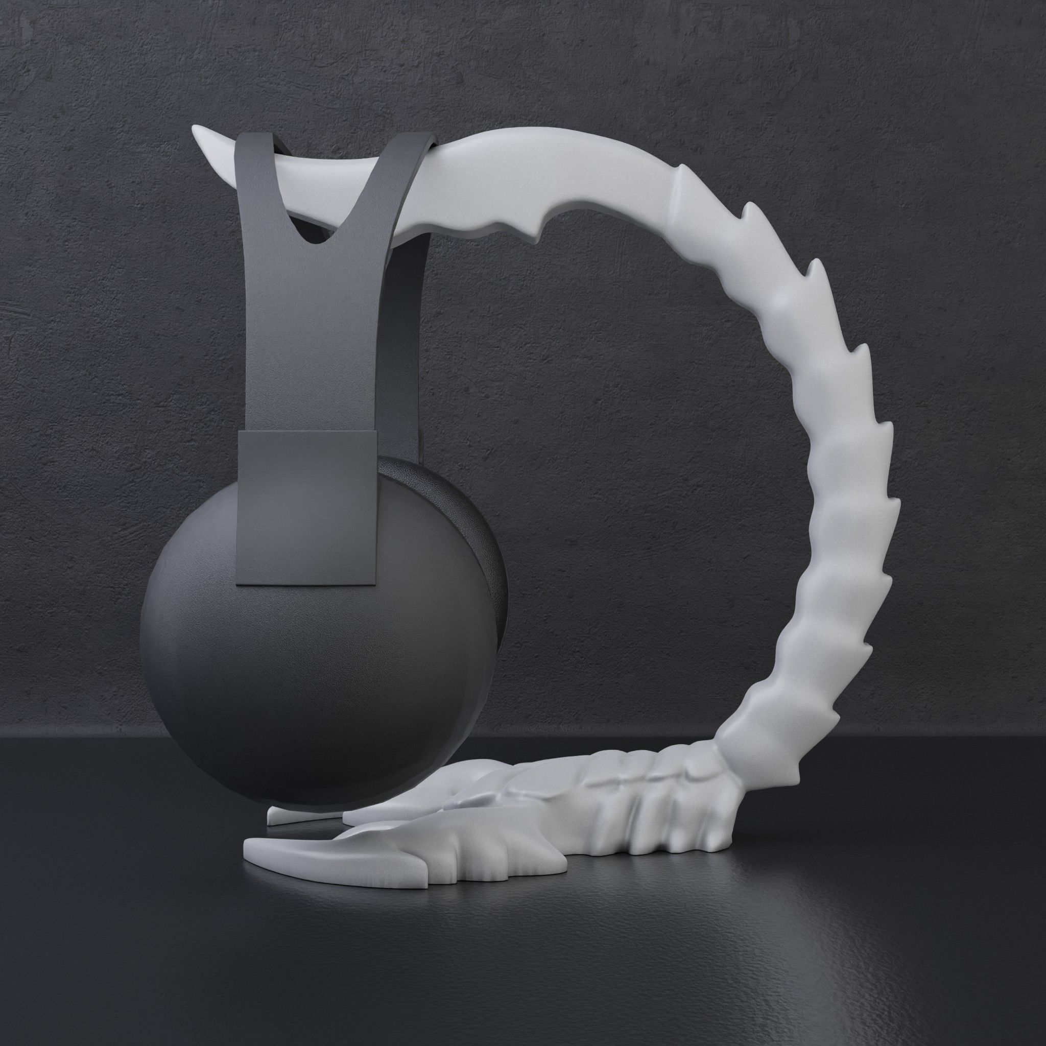 Scorpion headphone stand 3D print model_2