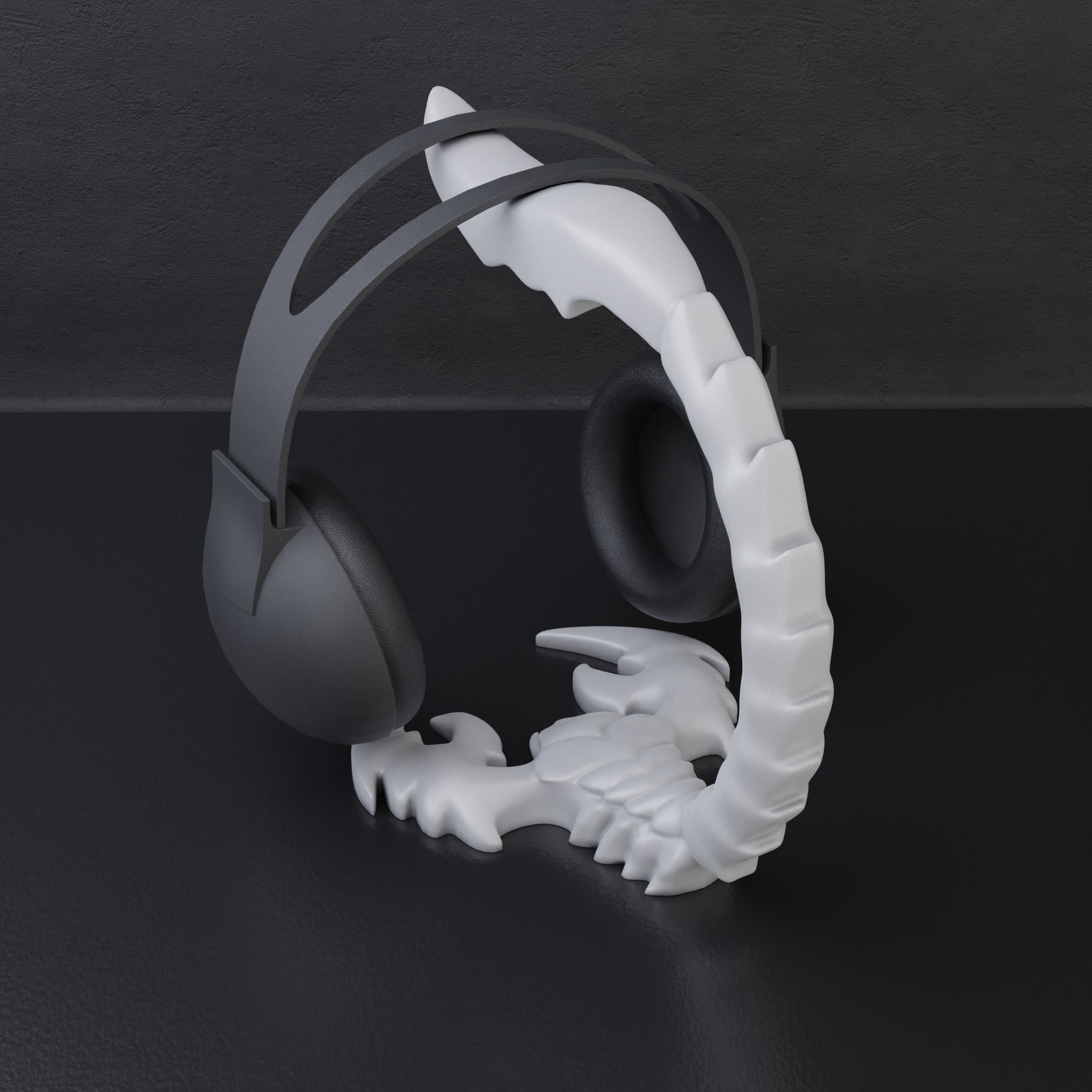 Scorpion headphone stand 3D print model_4