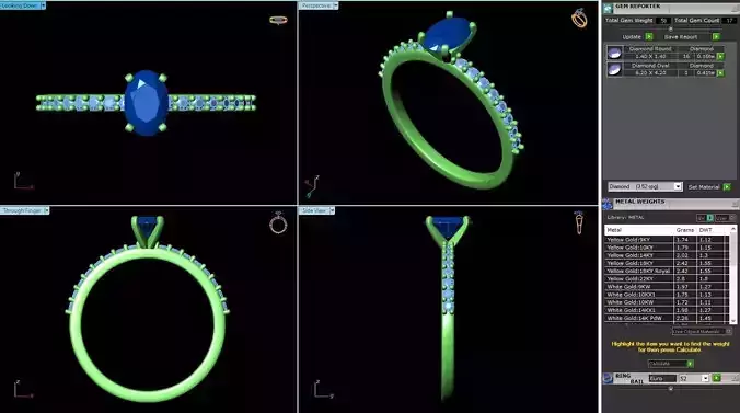 MCD-086 sapphire and diamond engagement ring