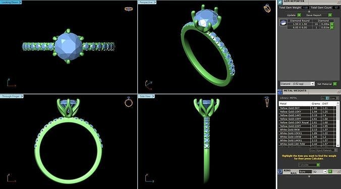 MCD-081 engagement ring 3D print model