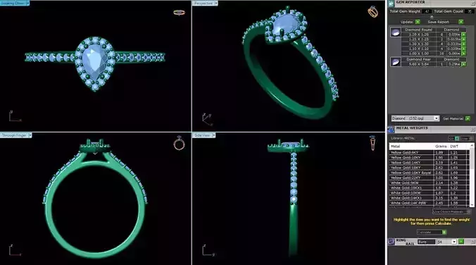 MCD-077 pear shaped engagement ring