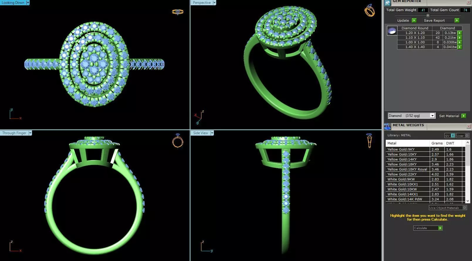 MCD-053 ring with diamonds 3D print model