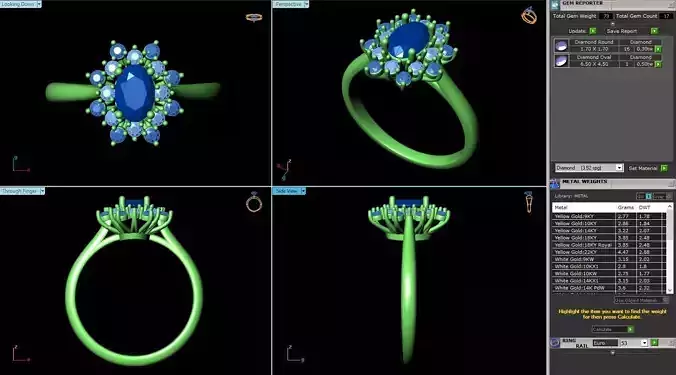 MCD-048 engagement ring with stones