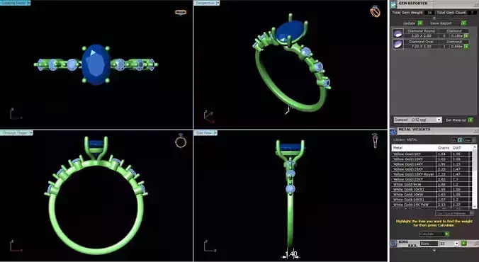 MCD-032 diamond ring with sapphires