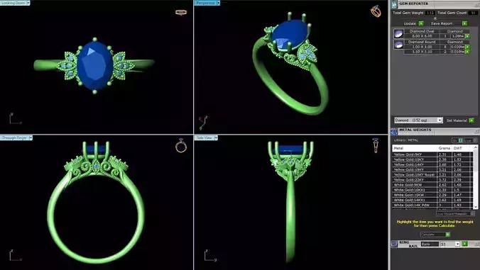 MCD-030 sapphire engagement ring