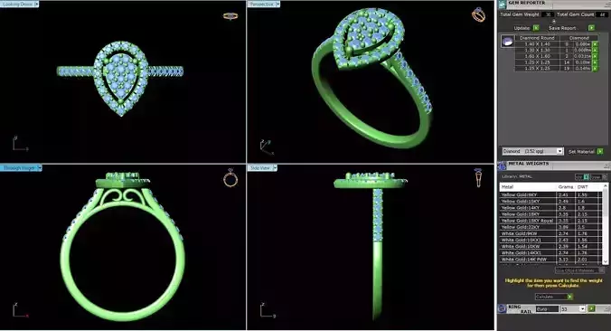 MCD-022 pear shaped engagement ring