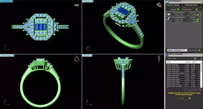 MCD-014 engagement ring with diamonds