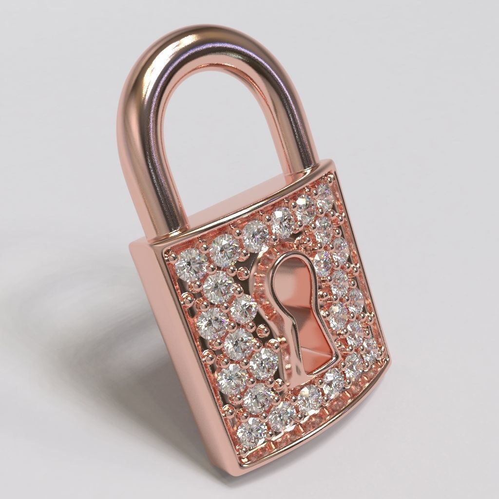 The Lock Charm Pendant 3D print model_3