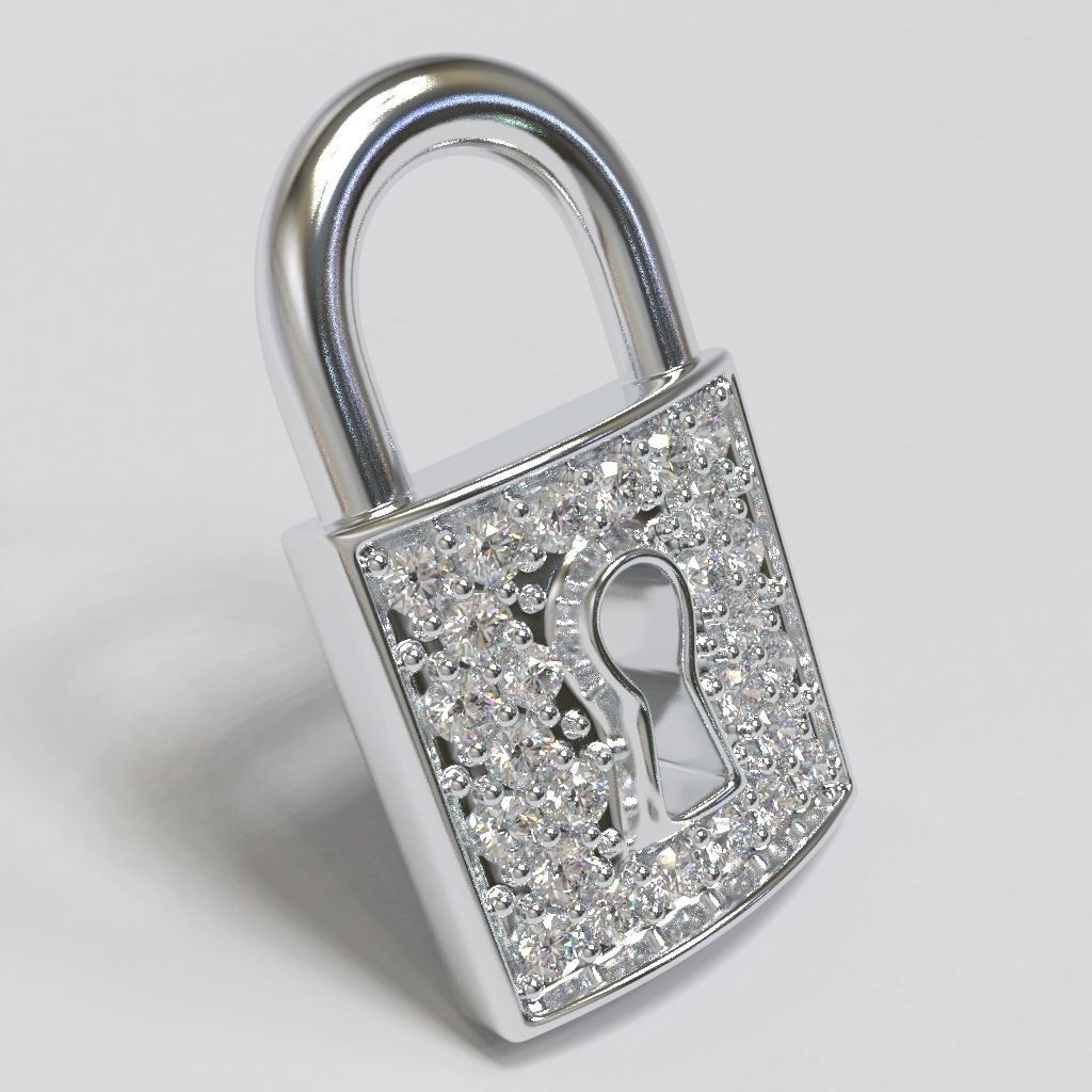 The Lock Charm Pendant 3D print model_1