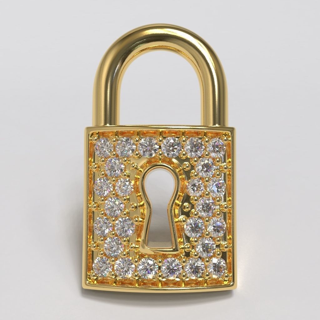 The Lock Charm Pendant 3D print model_4