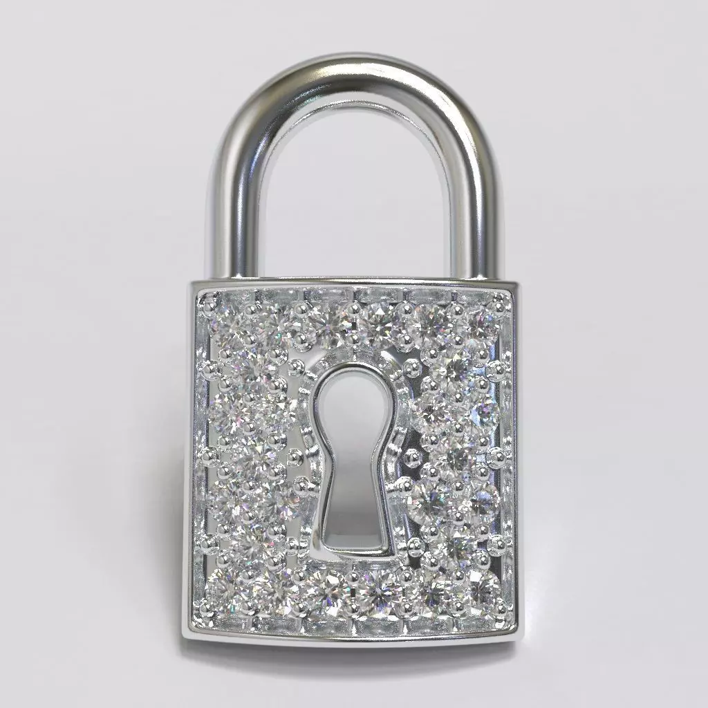 The Lock Charm Pendant 3D print model_0