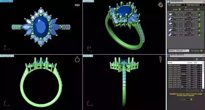MCD-009 sapphire engagement ring