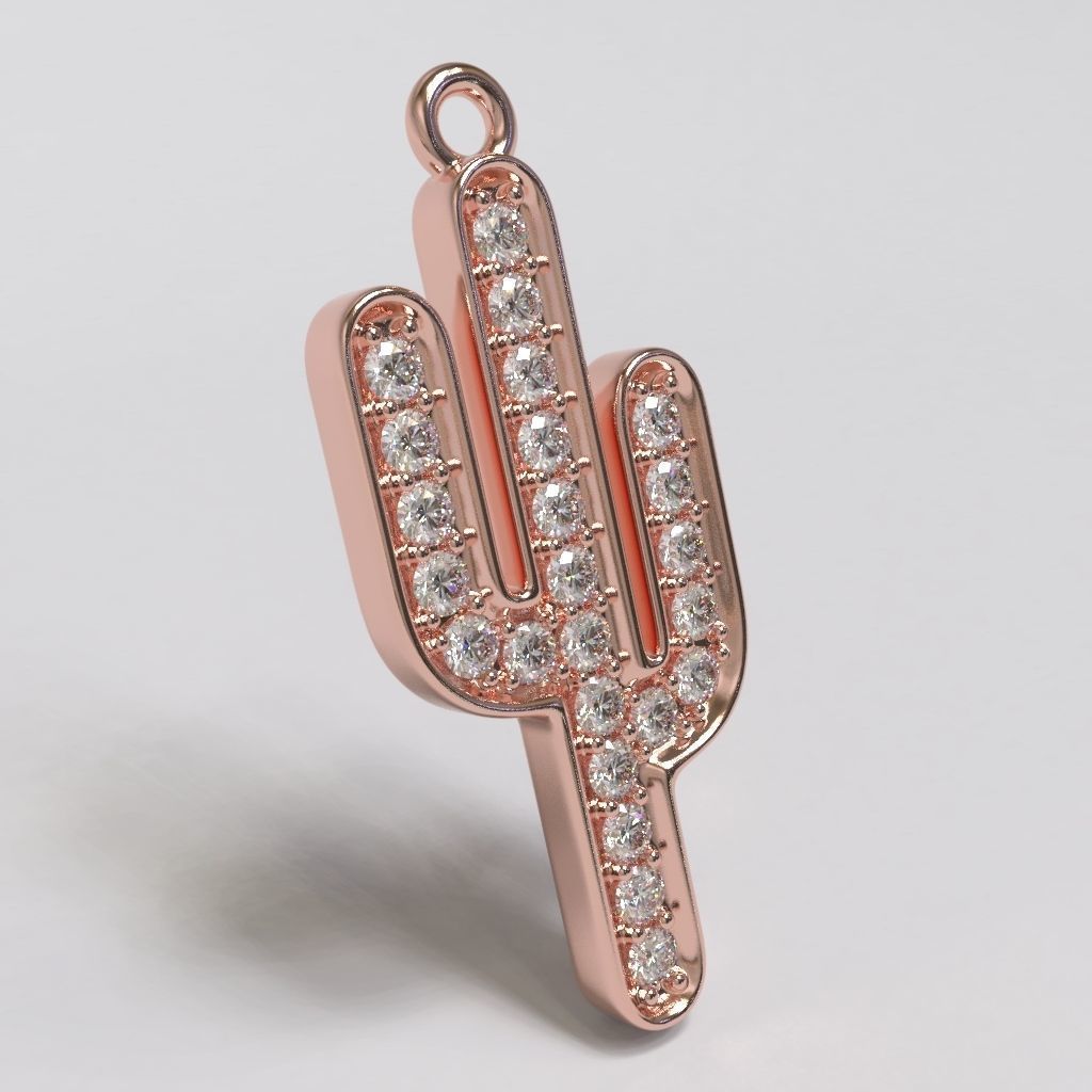 The Cactus Charm Pendant 3D print model_3