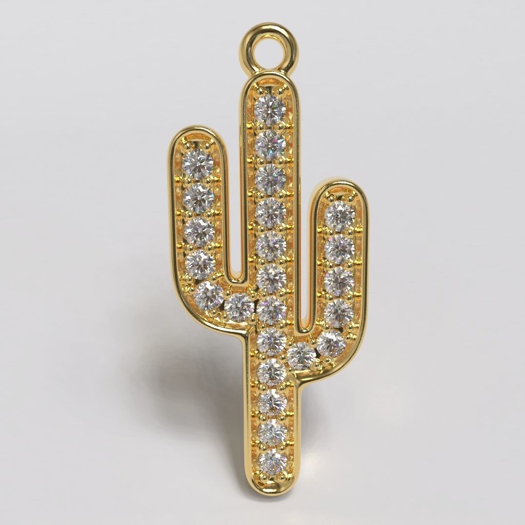 The Cactus Charm Pendant 3D print model_4