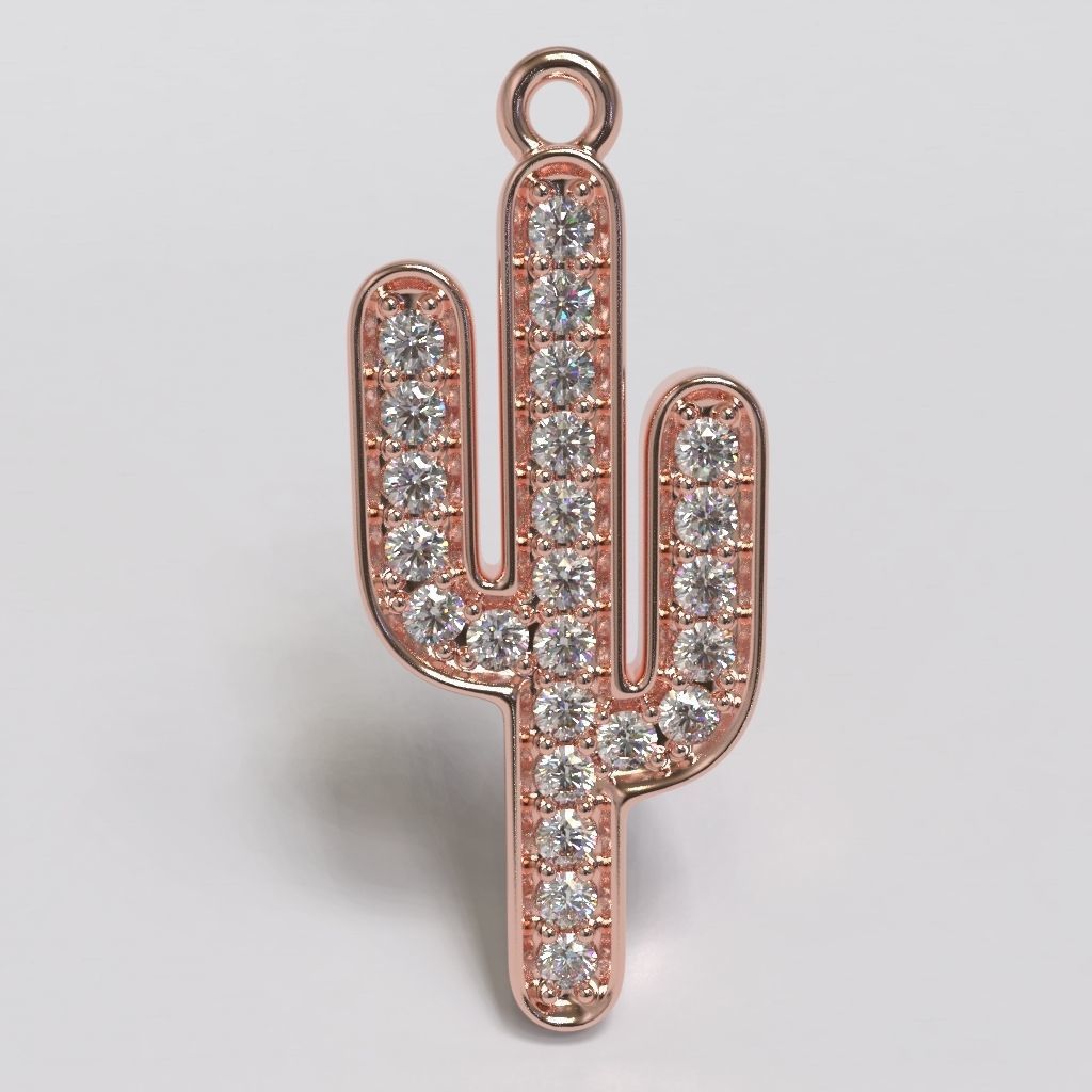 The Cactus Charm Pendant 3D print model_2