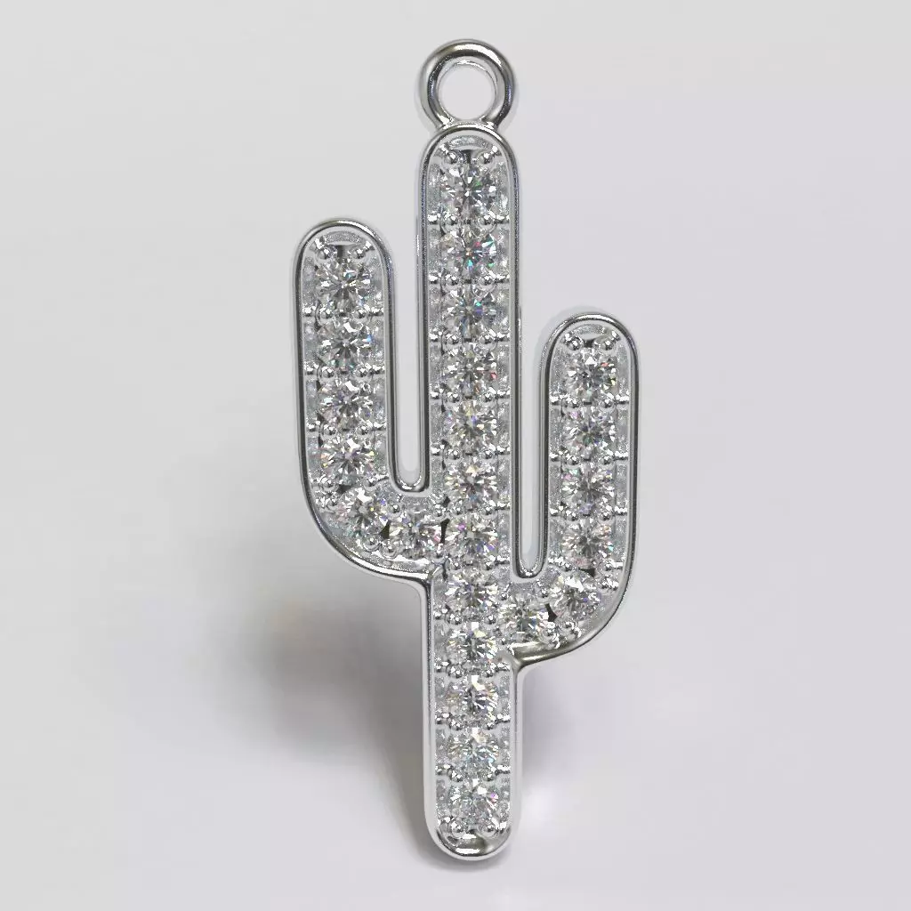 The Cactus Charm Pendant 3D print model_0