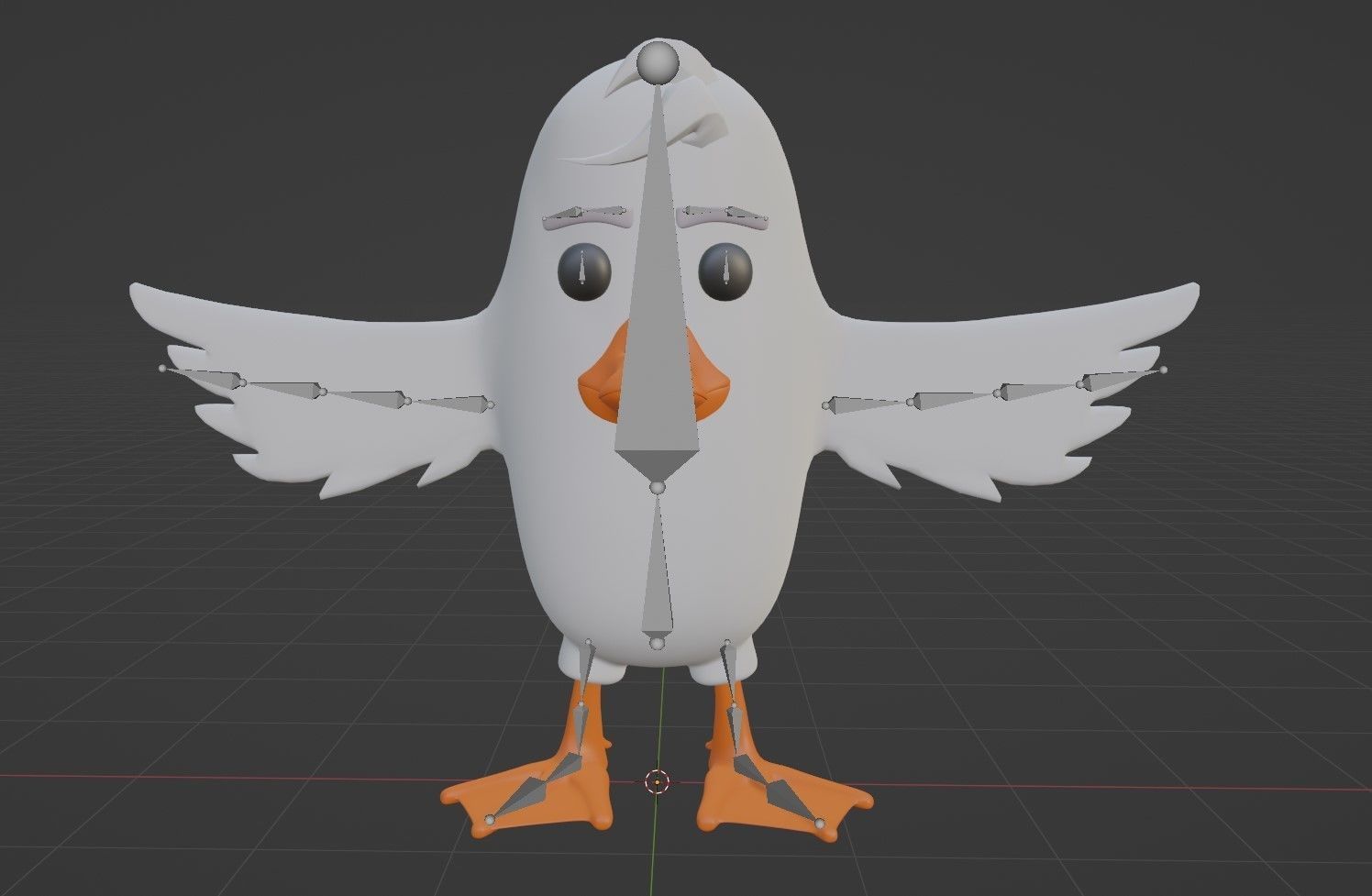 Cartoon Bird Duck - Rigged high and low poly  Low-poly 3D model_4